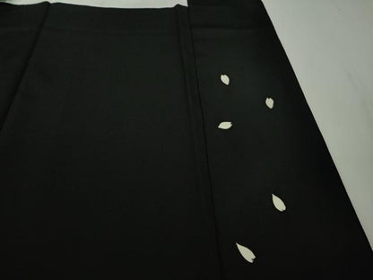 平和屋着物●極上　訪問着　舞桜　黒地　暈し染め　金彩　逸品　DZAB9053kh6