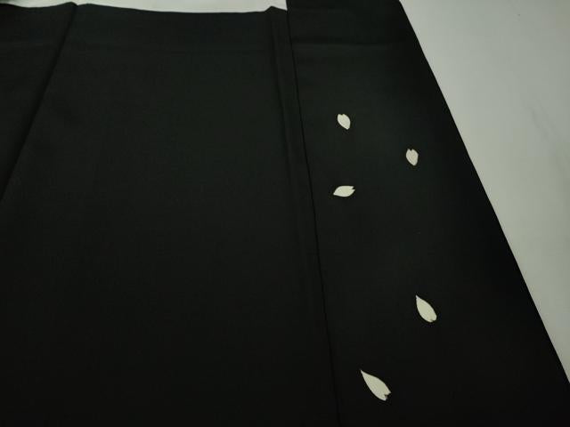 平和屋着物●極上　訪問着　舞桜　黒地　暈し染め　金彩　逸品　DZAB9053kh6