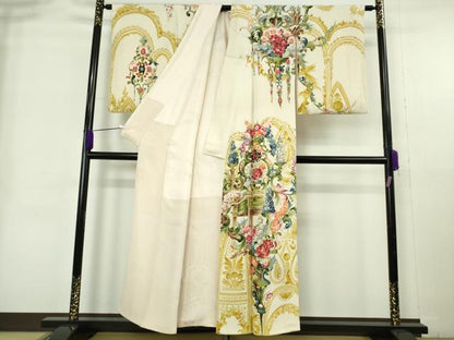 平和屋本店●極上　セミアンティーク　訪問着　飾花文　金彩　逸品　DZAB9057kh6
