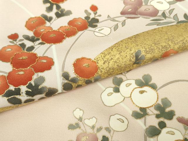 平和屋本店●極上　訪問着　駒刺繍　千鳥　吉祥花文　薄卵色地　金彩　逸品　DZAB9059kh6