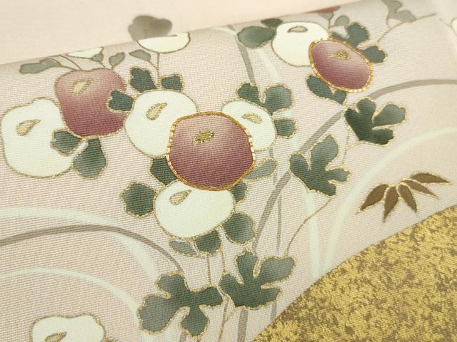 平和屋本店●極上　訪問着　駒刺繍　千鳥　吉祥花文　薄卵色地　金彩　逸品　DZAB9059kh6