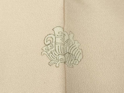 平和屋本店●極上　訪問着　駒刺繍　千鳥　吉祥花文　薄卵色地　金彩　逸品　DZAB9059kh6