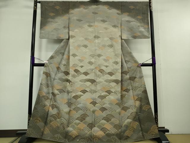 平和屋本店●極上 中国三大刺繍 スワトウ刺繍 汕頭刺繍 相良刺繍 訪問着 青海波 暈し染め　金糸　金通し地　さが美扱い　逸品　DZAB9060kh6