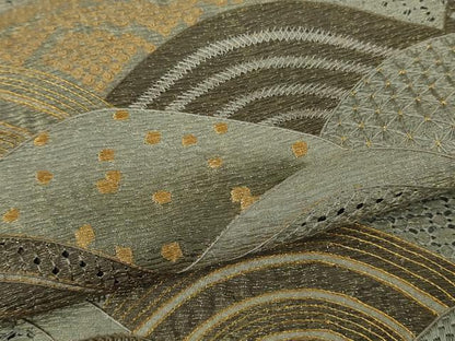 平和屋本店●極上 中国三大刺繍 スワトウ刺繍 汕頭刺繍 相良刺繍 訪問着 青海波 暈し染め　金糸　金通し地　さが美扱い　逸品　DZAB9060kh6