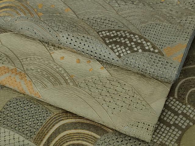 平和屋本店●極上 中国三大刺繍 スワトウ刺繍 汕頭刺繍 相良刺繍 訪問着 青海波 暈し染め　金糸　金通し地　さが美扱い　逸品　DZAB9060kh6