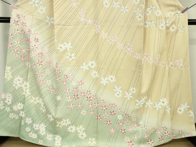 平和屋本店●極上　京友禅作家　森岡功　訪問着　花斜線文　暈し染め　金彩　鈴乃屋扱い　逸品　DZAB9062kh6