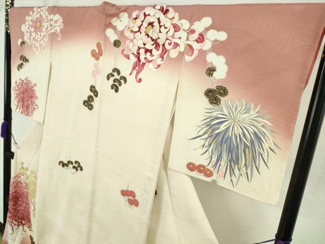 平和屋本店●極上　セミアンティーク　訪問着　乱菊　暈し染め　金彩　ロング丈　逸品　DZAB9063kh6