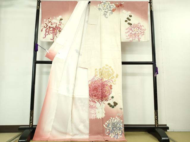 平和屋本店●極上　セミアンティーク　訪問着　乱菊　暈し染め　金彩　ロング丈　逸品　DZAB9063kh6
