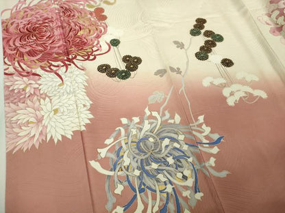 平和屋本店●極上　セミアンティーク　訪問着　乱菊　暈し染め　金彩　ロング丈　逸品　DZAB9063kh6