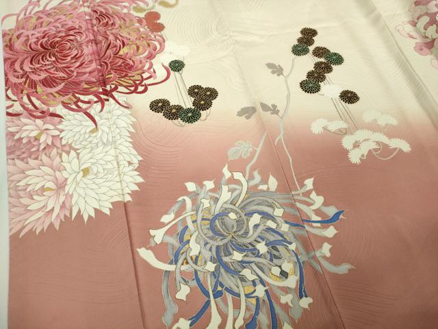 平和屋本店●極上　セミアンティーク　訪問着　乱菊　暈し染め　金彩　ロング丈　逸品　DZAB9063kh6