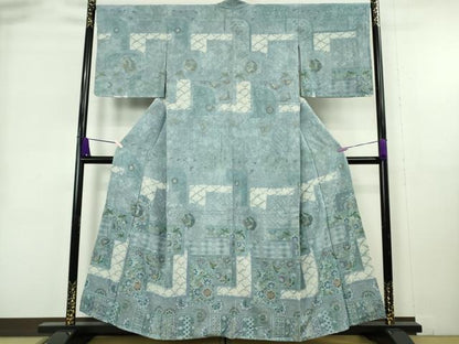 平和屋本店●極上　中国三大刺繍 スワトウ刺繍 汕頭刺繍 総刺繍 訪問着 絞り 朱雀 舞蝶花文　金糸　さが美扱い　逸品　未使用　DZAB9065kh6