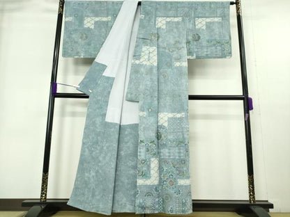 平和屋本店●極上　中国三大刺繍 スワトウ刺繍 汕頭刺繍 総刺繍 訪問着 絞り 朱雀 舞蝶花文　金糸　さが美扱い　逸品　未使用　DZAB9065kh6