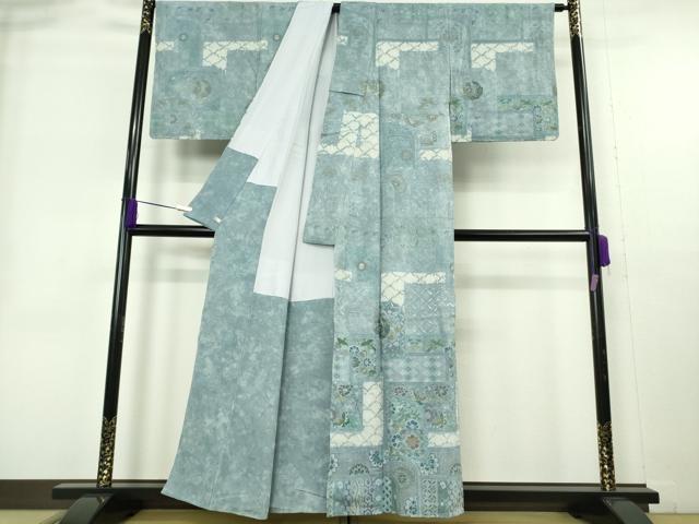 平和屋本店●極上　中国三大刺繍 スワトウ刺繍 汕頭刺繍 総刺繍 訪問着 絞り 朱雀 舞蝶花文　金糸　さが美扱い　逸品　未使用　DZAB9065kh6