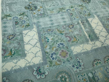 平和屋本店●極上　中国三大刺繍 スワトウ刺繍 汕頭刺繍 総刺繍 訪問着 絞り 朱雀 舞蝶花文　金糸　さが美扱い　逸品　未使用　DZAB9065kh6