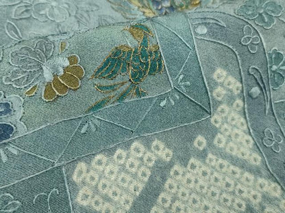 平和屋本店●極上　中国三大刺繍 スワトウ刺繍 汕頭刺繍 総刺繍 訪問着 絞り 朱雀 舞蝶花文　金糸　さが美扱い　逸品　未使用　DZAB9065kh6