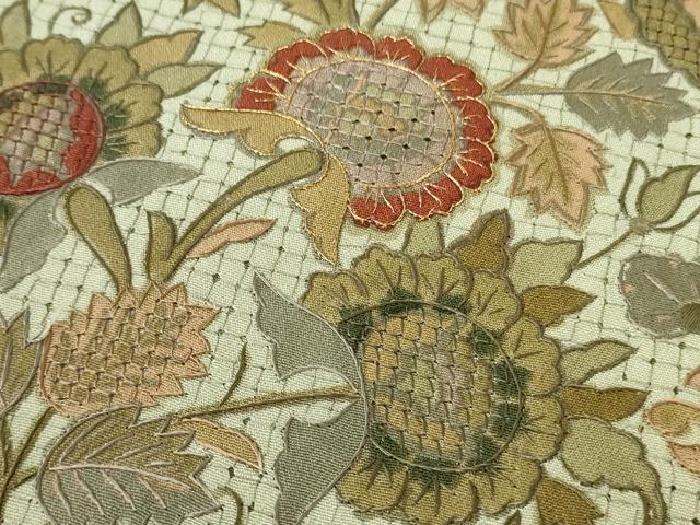 平和屋本店●極上　中国三大刺繍　スワトウ刺繍　汕頭刺繍　総刺繍　訪問着　更紗花文　金糸　逸品　DZAB9068kh6