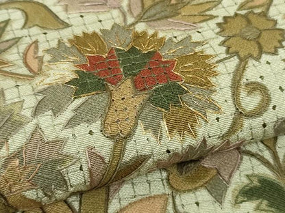 平和屋本店●極上　中国三大刺繍　スワトウ刺繍　汕頭刺繍　総刺繍　訪問着　更紗花文　金糸　逸品　DZAB9068kh6