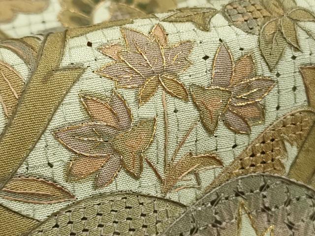 平和屋本店●極上　中国三大刺繍　スワトウ刺繍　汕頭刺繍　総刺繍　訪問着　更紗花文　金糸　逸品　DZAB9068kh6