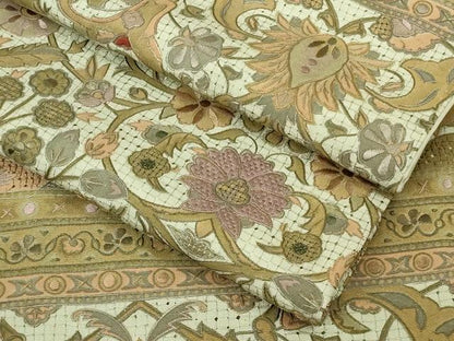 平和屋本店●極上　中国三大刺繍　スワトウ刺繍　汕頭刺繍　総刺繍　訪問着　更紗花文　金糸　逸品　DZAB9068kh6