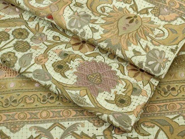 平和屋本店●極上　中国三大刺繍　スワトウ刺繍　汕頭刺繍　総刺繍　訪問着　更紗花文　金糸　逸品　DZAB9068kh6