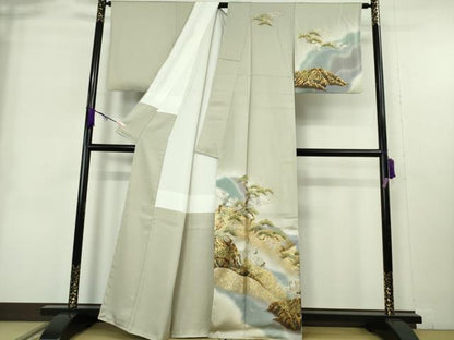 平和屋本店●極上 国際的伝統工芸作家 十二代・藤林徳扇 苑寿 訪問着 華の式紋 暈し染 金銀彩 金通し地 色紙・保証書付き 逸品 DZAB9069kh6
