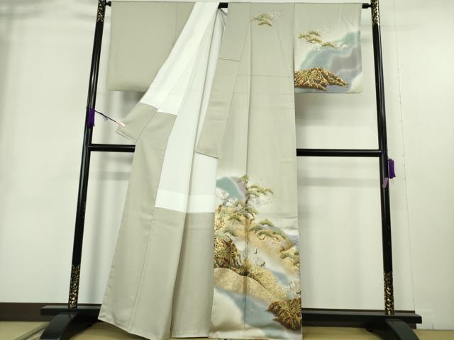 平和屋本店●極上 国際的伝統工芸作家 十二代・藤林徳扇 苑寿 訪問着 華の式紋 暈し染 金銀彩 金通し地 色紙・保証書付き 逸品 DZAB9069kh6