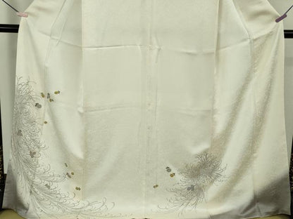 平和屋本店●極上　訪問着　刺繍　乱菊　象牙色地　暈し染め　金糸　ロング丈　逸品　DZAB9073kh6