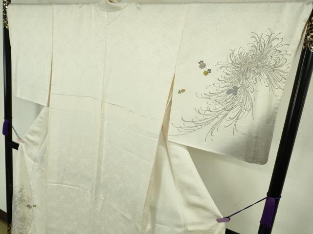 平和屋本店●極上　訪問着　刺繍　乱菊　象牙色地　暈し染め　金糸　ロング丈　逸品　DZAB9073kh6