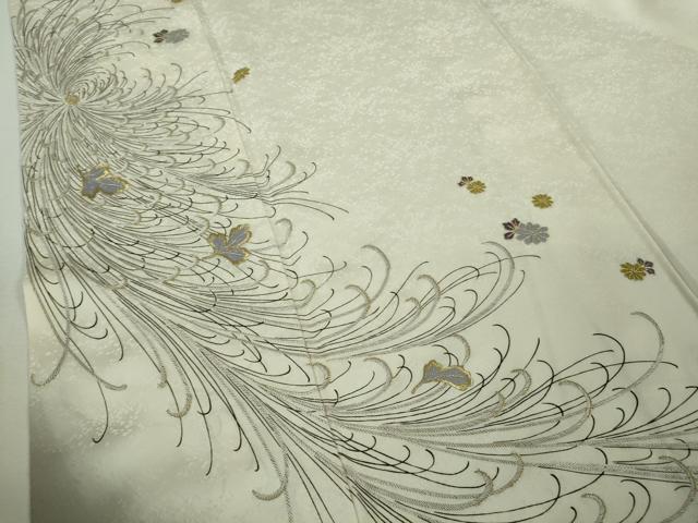 平和屋本店●極上　訪問着　刺繍　乱菊　象牙色地　暈し染め　金糸　ロング丈　逸品　DZAB9073kh6