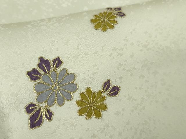 平和屋本店●極上　訪問着　刺繍　乱菊　象牙色地　暈し染め　金糸　ロング丈　逸品　DZAB9073kh6