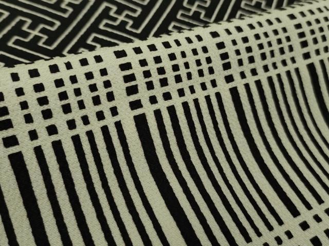 平和屋着物▽極上　池田重子コレクション　小紋　単衣　工字繋ぎ　間道　鬼しぼ縮緬　ますいわ屋扱い　反端付き　逸品　未使用 DZAB9074kh6