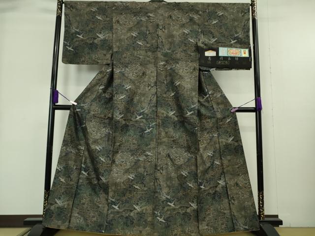 平和屋本店●極上　白泥染の第一人者・絣の魔術師　恵積五郎　本場大島紬　恵大島織物謹製　琳派秀逸　証紙付き　逸品　DZAB9083kh6