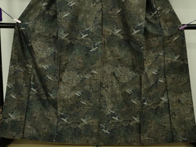 平和屋本店●極上　白泥染の第一人者・絣の魔術師　恵積五郎　本場大島紬　恵大島織物謹製　琳派秀逸　証紙付き　逸品　DZAB9083kh6