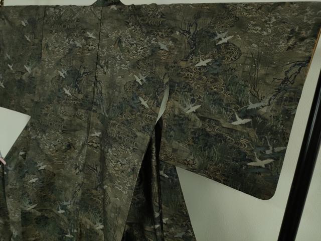 平和屋本店●極上　白泥染の第一人者・絣の魔術師　恵積五郎　本場大島紬　恵大島織物謹製　琳派秀逸　証紙付き　逸品　DZAB9083kh6