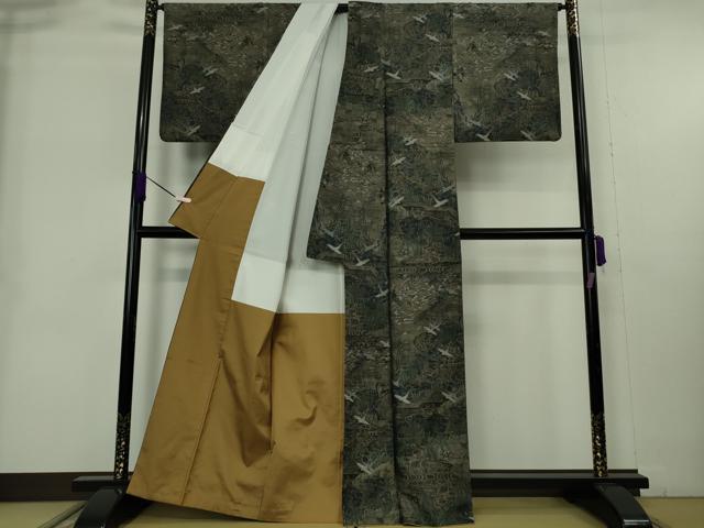平和屋本店●極上　白泥染の第一人者・絣の魔術師　恵積五郎　本場大島紬　恵大島織物謹製　琳派秀逸　証紙付き　逸品　DZAB9083kh6