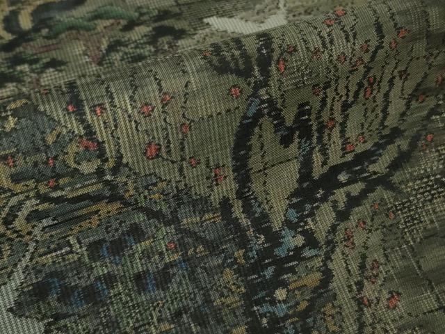 平和屋本店●極上　白泥染の第一人者・絣の魔術師　恵積五郎　本場大島紬　恵大島織物謹製　琳派秀逸　証紙付き　逸品　DZAB9083kh6
