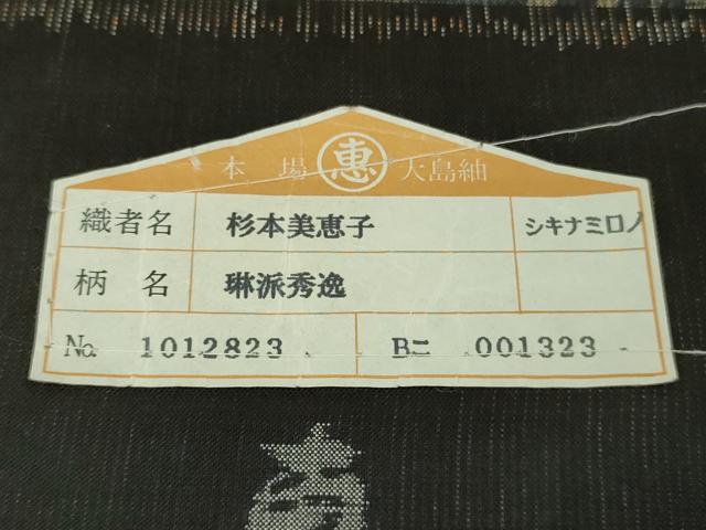 平和屋本店●極上　白泥染の第一人者・絣の魔術師　恵積五郎　本場大島紬　恵大島織物謹製　琳派秀逸　証紙付き　逸品　DZAB9083kh6