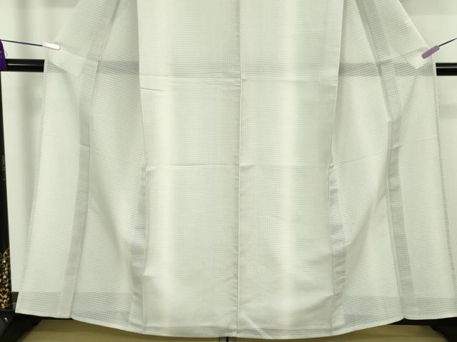 平和屋着物＊極上　夏物　小紋　紗　間道　白鼠色地　暈し染め　逸品　DZAB9084kh6