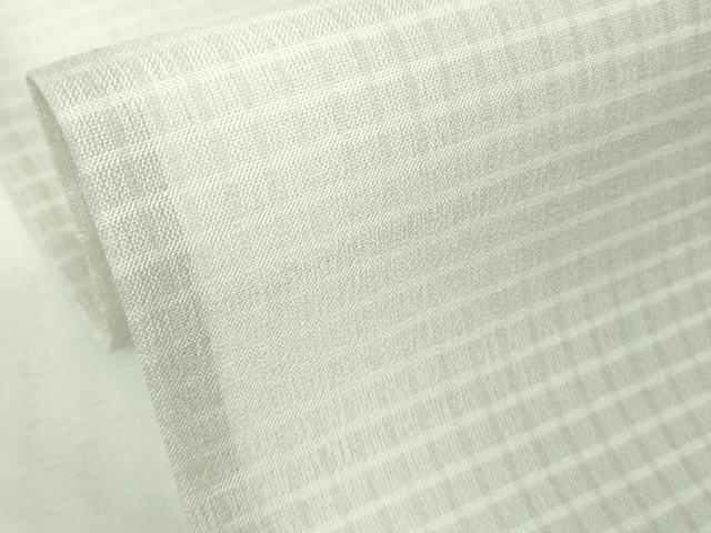平和屋着物＊極上　夏物　小紋　紗　間道　白鼠色地　暈し染め　逸品　DZAB9084kh6