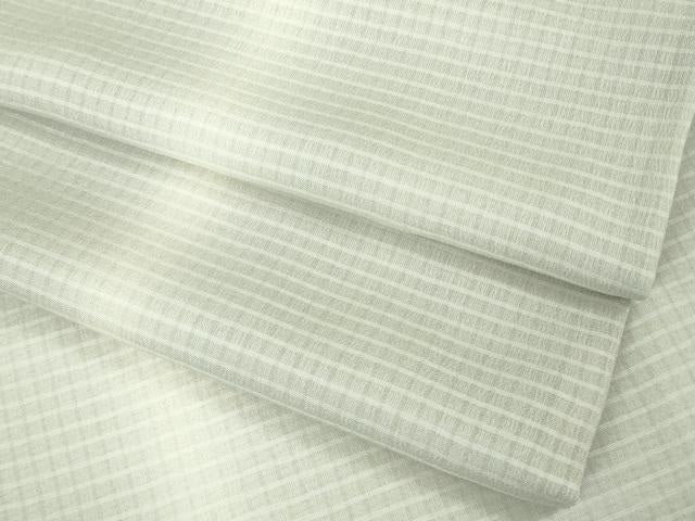 平和屋着物＊極上　夏物　小紋　紗　間道　白鼠色地　暈し染め　逸品　DZAB9084kh6