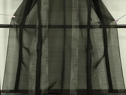 平和屋着物＊極上　夏物　本場大島紬　夏大島　9マルキ　壁画文様　黒地　逸品　未使用　DZAB9086kh6　