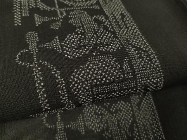 平和屋着物＊極上　夏物　本場大島紬　夏大島　9マルキ　壁画文様　黒地　逸品　未使用　DZAB9086kh6　