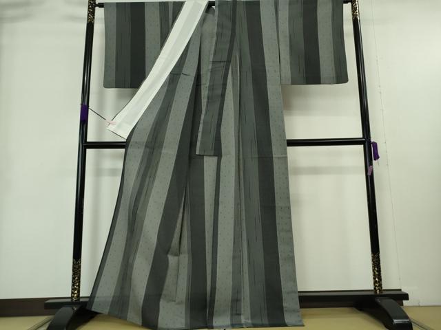 平和屋着物＊極上　夏物　明石ちぢみ　間道　証紙付き　逸品　DZAB9087kh6