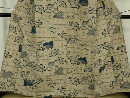 平和屋本店∴極上　夏物　竺仙　浴衣　綿　千鳥　桜　逸品　DZAB9091kh6