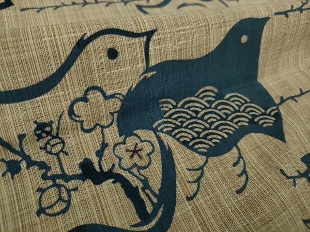 平和屋本店∴極上　夏物　竺仙　浴衣　綿　千鳥　桜　逸品　DZAB9091kh6