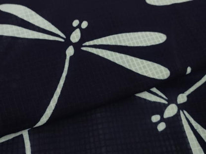 平和屋着物∴極上　夏物　竺仙　綿紅梅　浴衣　蜻蛉　トンボ　逸品　DZAB9092kh6