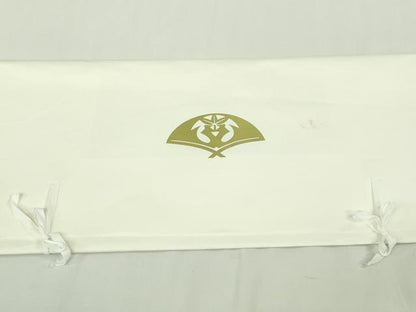 平和屋本店●国際的伝統工芸作家 十二代・藤林徳扇 苑寿 長襦袢 無双仕立て 扇地紋 薄萌葱色 共箱・たとう紙付き 逸品 未使用　DZAB9097kh6