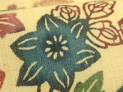 平和屋本店＊極上　夏物　芭蕉布　手積み芭蕉糸100％　九寸名古屋帯　本場琉球紅型　亀甲花文　逸品　DZAB9102kh6