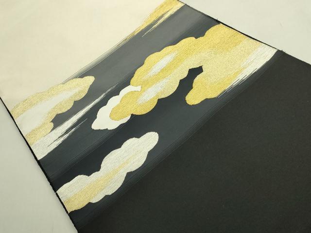 平和屋着物●極上　爪掻き本綴れ　八寸名古屋帯　雲取り文　金銀糸　逸品　未使用　DZAB9103kh6