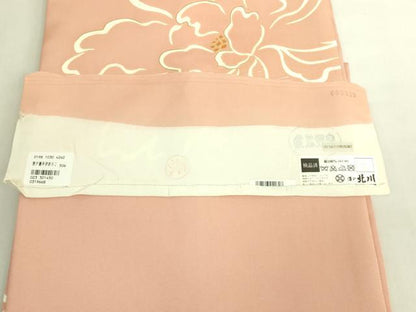 平和屋着物●極上　京の名門　友禅　染の北川　塩瀬　九寸名古屋帯　花　金彩　宮腰織物　反端付き　逸品　未使用　DZAB9106kh6